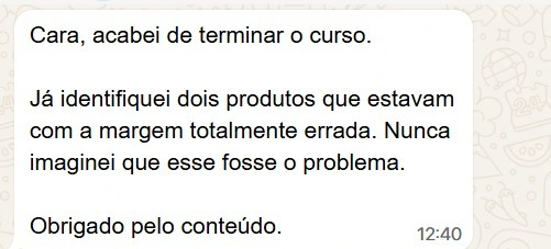 Depoimento de aluno