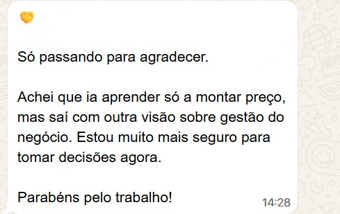 Depoimento de aluno